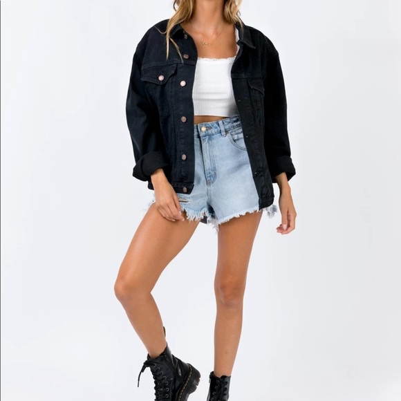 Princess Polly Phoenix Denim Jacket in Black - Picture 9 of 11